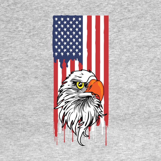 America Flag and USA Eagle by XOZ